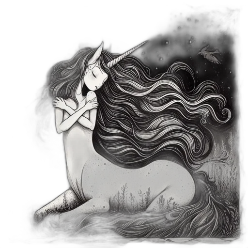 hair, dress, creature, fantasy art, concept art, pencil sketch, comic book art, underwater transparent PNG cut-out