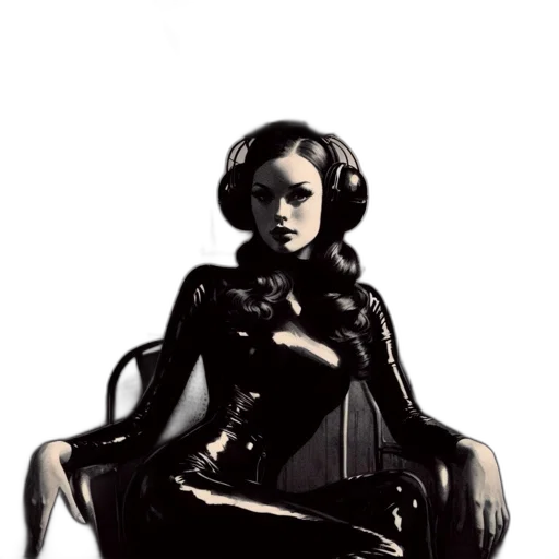 comic book art, concept art, fantasy art, cartoon, dark, woman, large, rabbit transparent PNG cut-out
