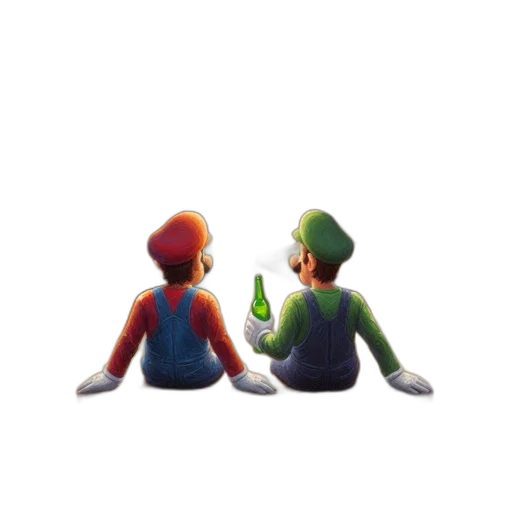 bottle, hat, mask, shoes, pixel art, concept art, 3d render, watercolor transparent PNG cut-out