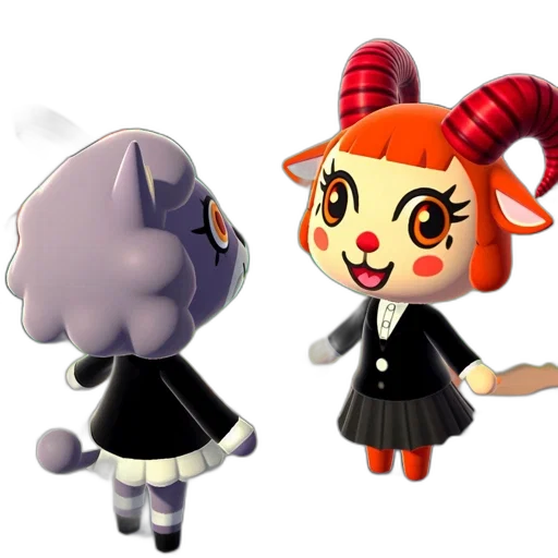 staff, 3d render, concept art, pixel art, anime, monochrome, two, animal transparent PNG cut-out