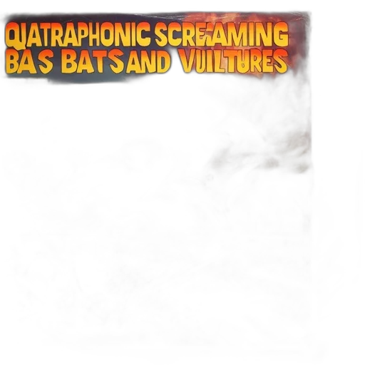 album, cover, featuring, apocalyptic, scene, bats, soar, above transparent PNG cut-out