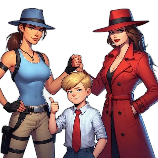 hat, staff, comic book art, concept art, cartoon, pixel art, red, three transparent PNG cut-out