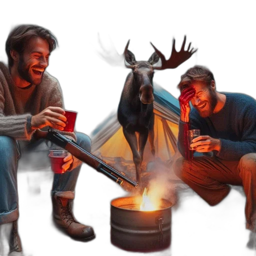 concept art, fantasy art, photorealistic, 3d render, fire, snow, forest, during transparent PNG cut-out