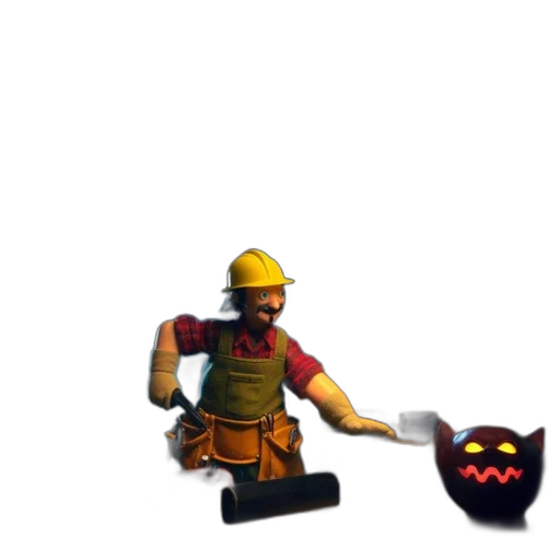 staff, weapon, mask, creature, pixel art, concept art, 3d render, fantasy art transparent PNG cut-out