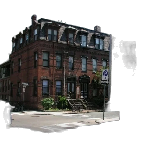 building, furniture, staff, umbrella, photorealistic, 3d render, concept art, city street transparent PNG cut-out