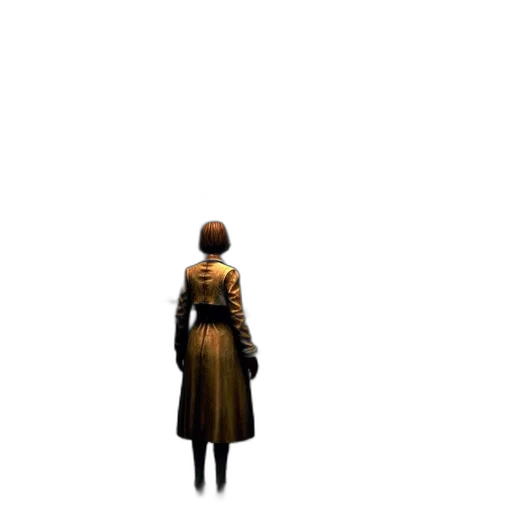 jacket, staff, dress, weapon, concept art, pixel art, 3d render, cyberpunk transparent PNG cut-out