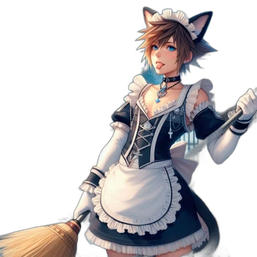 staff, dress, weapon, animal, concept art, fantasy art, anime, pixel art transparent PNG cut-out