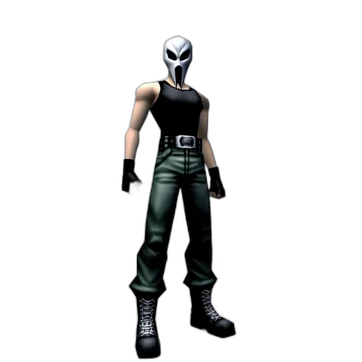 robot, mask, weapon, concept art, 3d render, pixel art, cyberpunk, monochrome transparent PNG cut-out