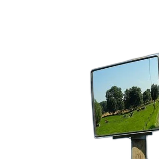 robot, tree, staff, building, 3d render, photorealistic, concept art, mirror transparent PNG cut-out