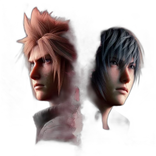 concept art, 3d render, fantasy art, photorealistic, two, intense, characters, contrasting transparent PNG cut-out