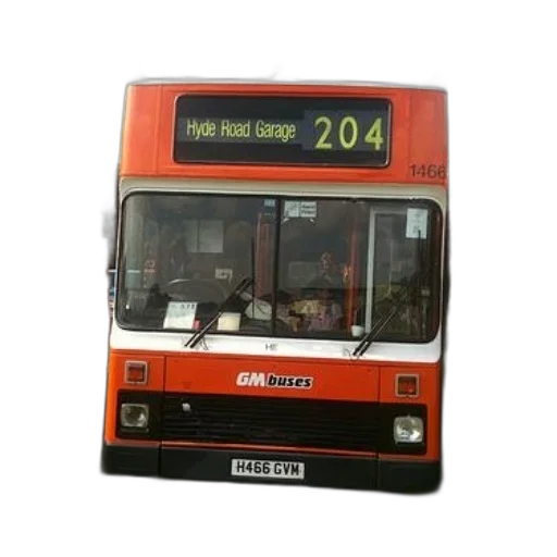 3d render, photorealistic, buses, double, decker, bus, parked, grass transparent PNG cut-out