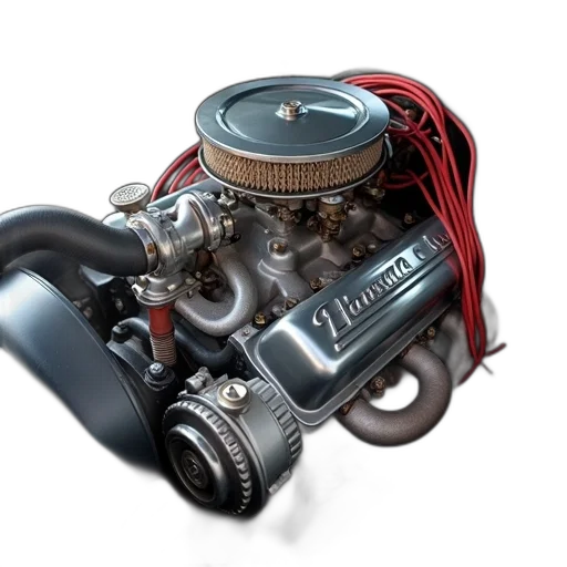 car, 3d render, close-up, view, engine, focus, block, cylinder transparent PNG cut-out