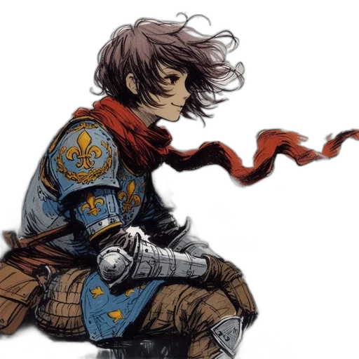 sword, weapon, dragon, jacket, fantasy art, concept art, comic book art, watercolor transparent PNG cut-out
