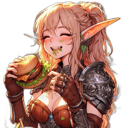 food, dragon, fantasy art, pixel art, concept art, anime, elfin, figure transparent PNG cut-out
