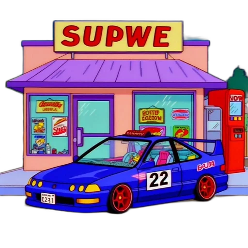 car, food, shoes, weapon, vaporwave, concept art, pixel art, cartoon transparent PNG cut-out