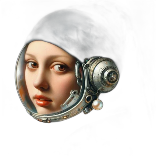 robot, face, jewelry, hat, photorealistic, concept art, fantasy art, 3d render transparent PNG cut-out