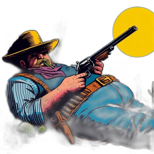 weapon, staff, concept art, comic book art, fantasy art, pixel art, illustrated, cowboy transparent PNG cut-out