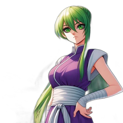 dress, staff, anime, concept art, pixel art, fantasy art, green, monochrome transparent PNG cut-out