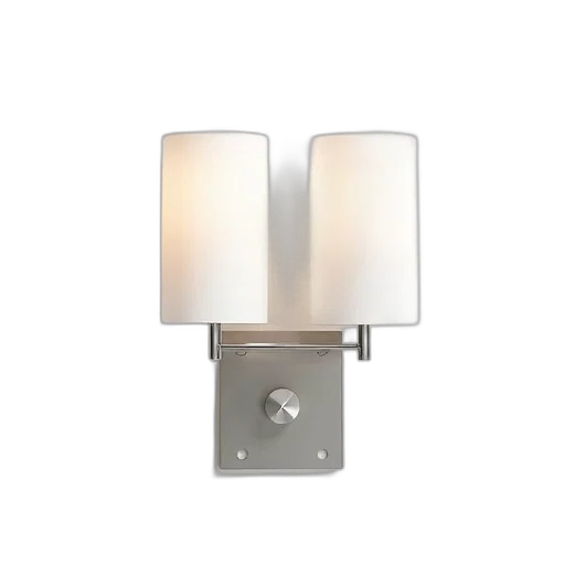 furniture, 3d render, modern, wall-mounted, light, fixture, two, white transparent PNG cut-out