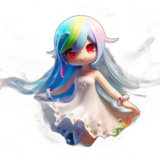 dress, staff, creature, fantasy art, pixel art, concept art, anime, underwater transparent PNG cut-out