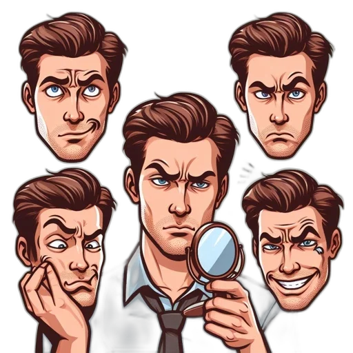 face, mask, cartoon, comic book art, concept art, pixel art, individual, displays transparent PNG cut-out