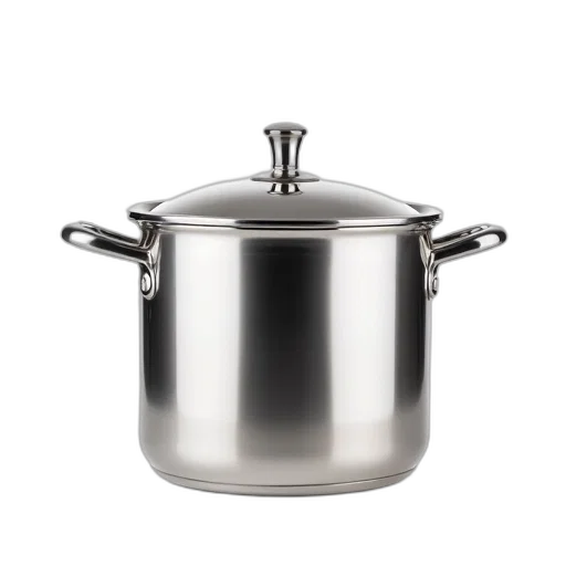food, photorealistic, 3d render, shiny, new, stainless, steel, pressure transparent PNG cut-out