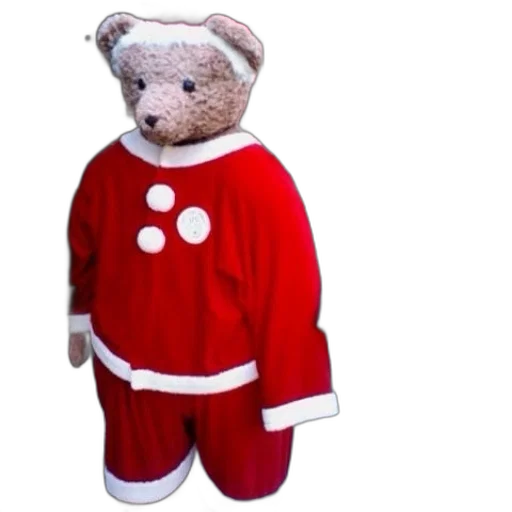 3d render, person, santa, bear, costume, stands, outside, building transparent PNG cut-out