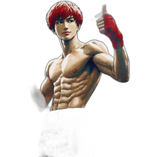 weapon, pixel art, concept art, comic book art, fantasy art, muscular, red-haired, man transparent PNG cut-out