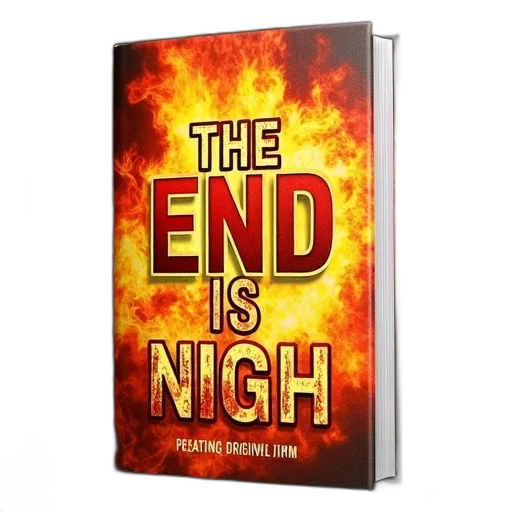 cover, book, titled, end, nigh, fiery, orange, yellow transparent PNG cut-out