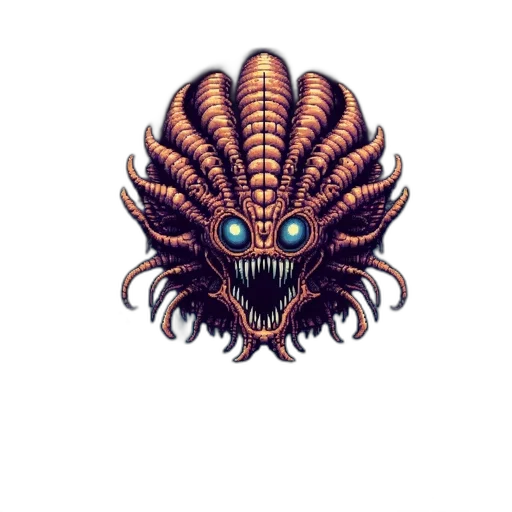 creature, dragon, mask, staff, pixel art, concept art, fantasy art, 3d render transparent PNG cut-out