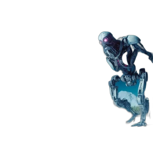 robot, creature, weapon, animal, concept art, 3d render, cyberpunk, vaporwave transparent PNG cut-out