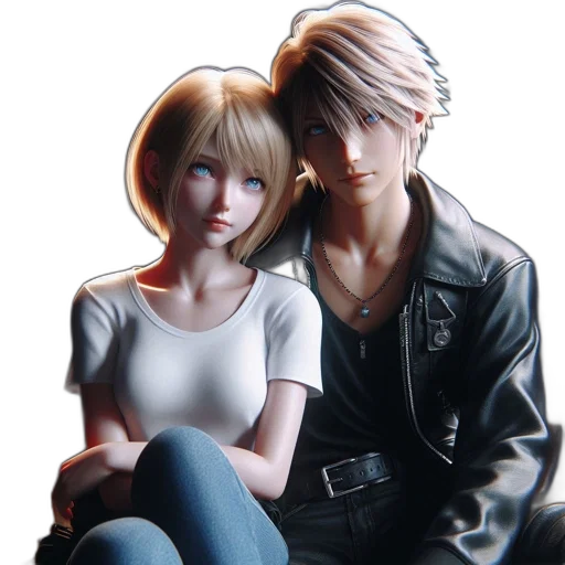 jacket, 3d render, photorealistic, concept art, anime, monochrome, two, animated transparent PNG cut-out