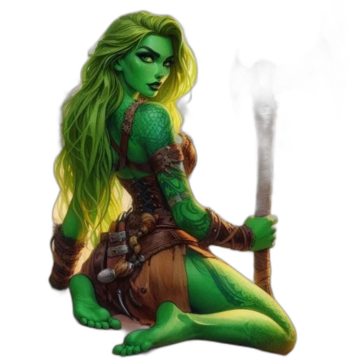 staff, fantasy art, concept art, comic book art, pixel art, green, fantasy, character transparent PNG cut-out