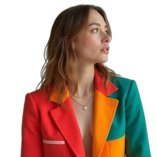 jacket, jewelry, dress, staff transparent PNG cut-out