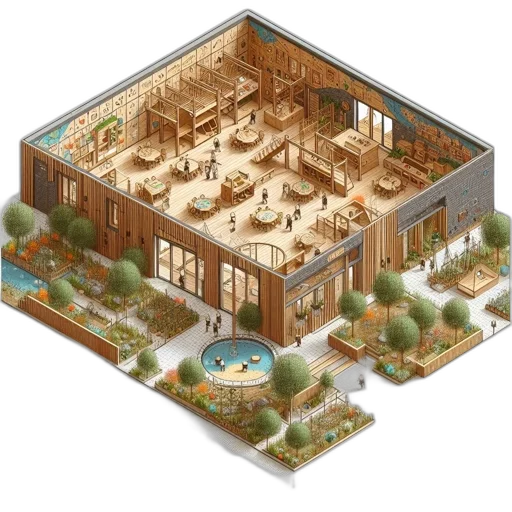 building, furniture, 3d render, concept art, pixel art, photorealistic, earth tones, elaborate transparent PNG cut-out