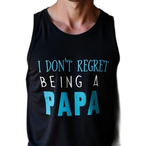 man, wearing, black, tank, top, phrase, don, regret transparent PNG cut-out