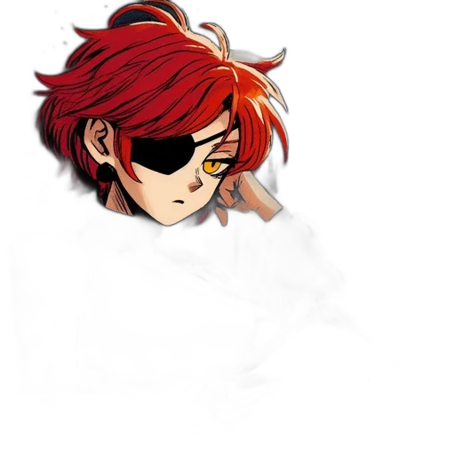 weapon, staff, jacket, mask, pixel art, anime, concept art, cartoon transparent PNG cut-out