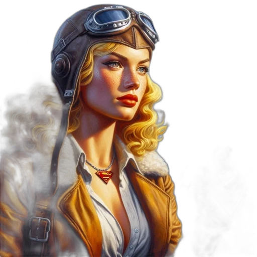 jacket, face, comic book art, concept art, fantasy art, photorealistic, fire, golden transparent PNG cut-out