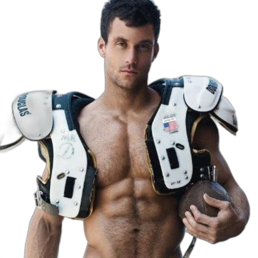 robot, jacket, weapon, muscular, man, wearing, football, gear transparent PNG cut-out
