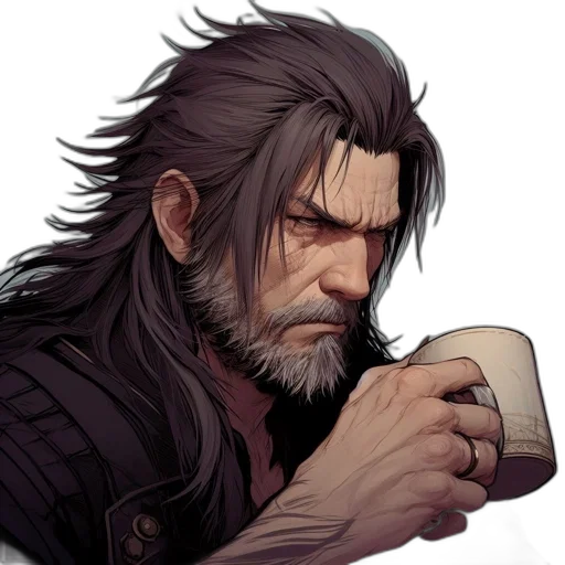 face, concept art, pixel art, fantasy art, comic book art, intensely, determined, man transparent PNG cut-out