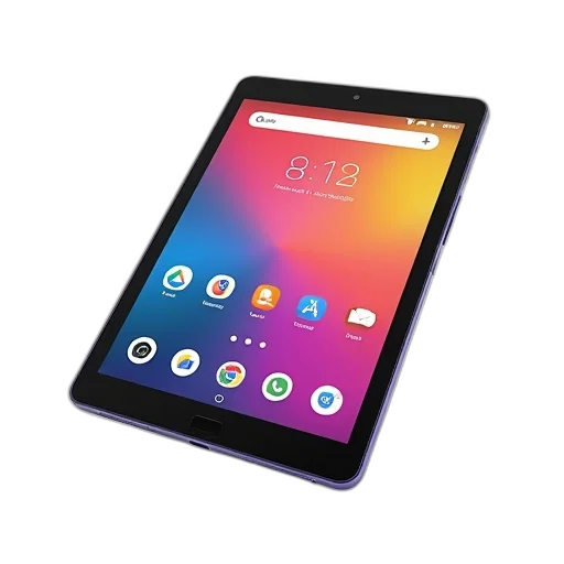 modern, tablet, colorful, screen, displaying, various, app, icons transparent PNG cut-out