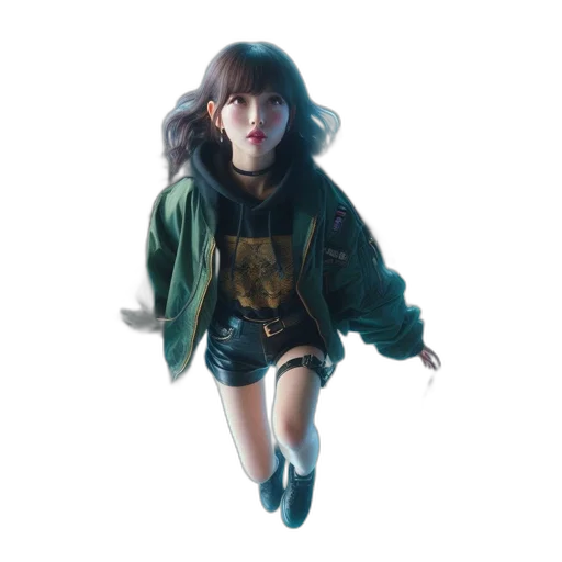 jacket, dress, creature, robot, concept art, photorealistic, 3d render, cyberpunk transparent PNG cut-out