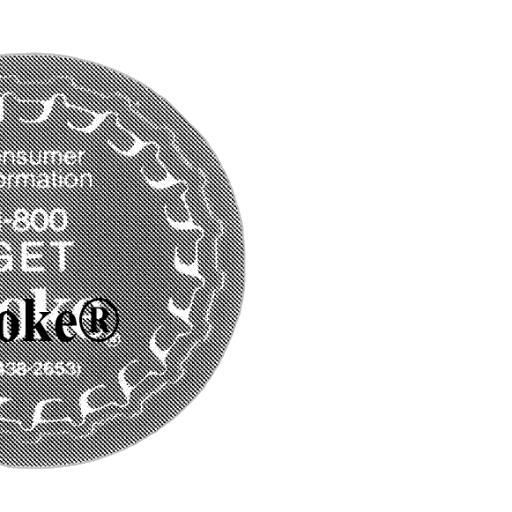 two, black, white, images, circular, logo, word, coke transparent PNG cut-out