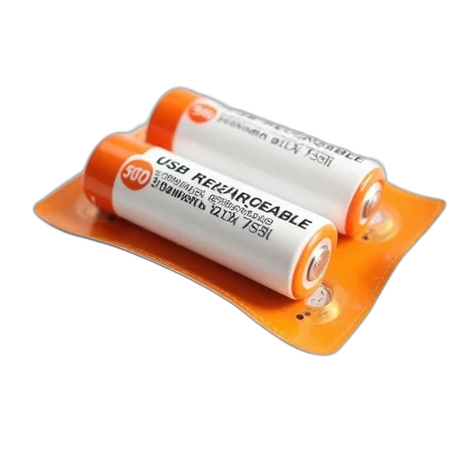 package, rechargeable, batteries, label, reads, usb, 500mah, orange transparent PNG cut-out