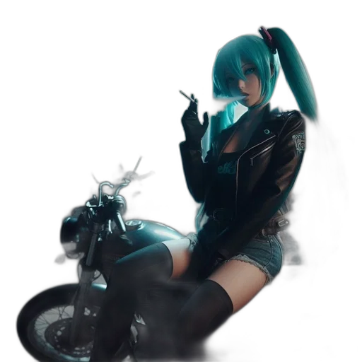 robot, weapon, jacket, dress, cyberpunk, concept art, anime, 3d render transparent PNG cut-out