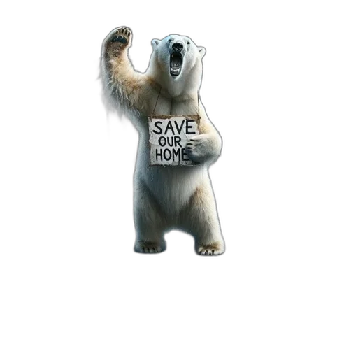 animal, 3d render, concept art, pixel art, arctic, polar, bear, stands transparent PNG cut-out