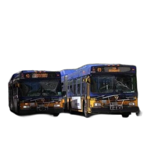 3d render, concept art, photorealistic, pixel art, two, buses, one, route transparent PNG cut-out