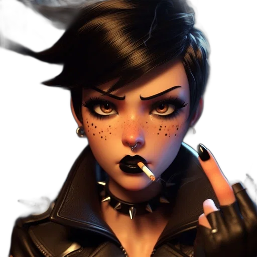 staff, face, jacket, concept art, comic book art, cyberpunk, fantasy art, neon lights transparent PNG cut-out