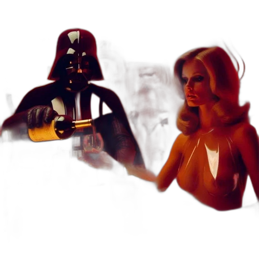 concept art, comic book art, 3d render, photorealistic, fire, outer space, neon lights, darth transparent PNG cut-out