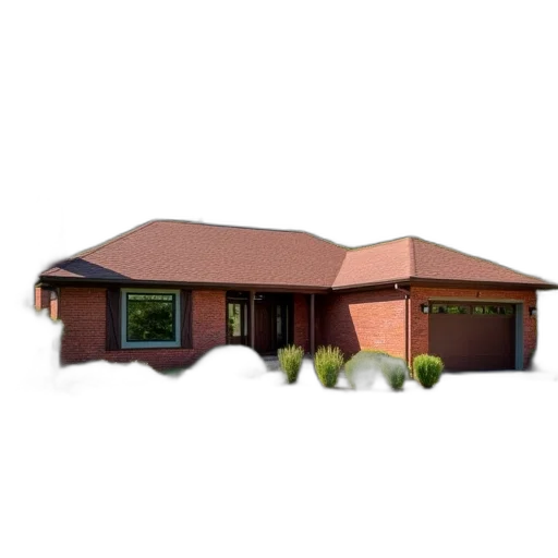 building, furniture, 3d render, photorealistic, concept art, pixel art, earth tones, red transparent PNG cut-out